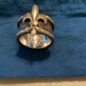 Size 7 Silver Mignon Faget Fleur de Lis Ring